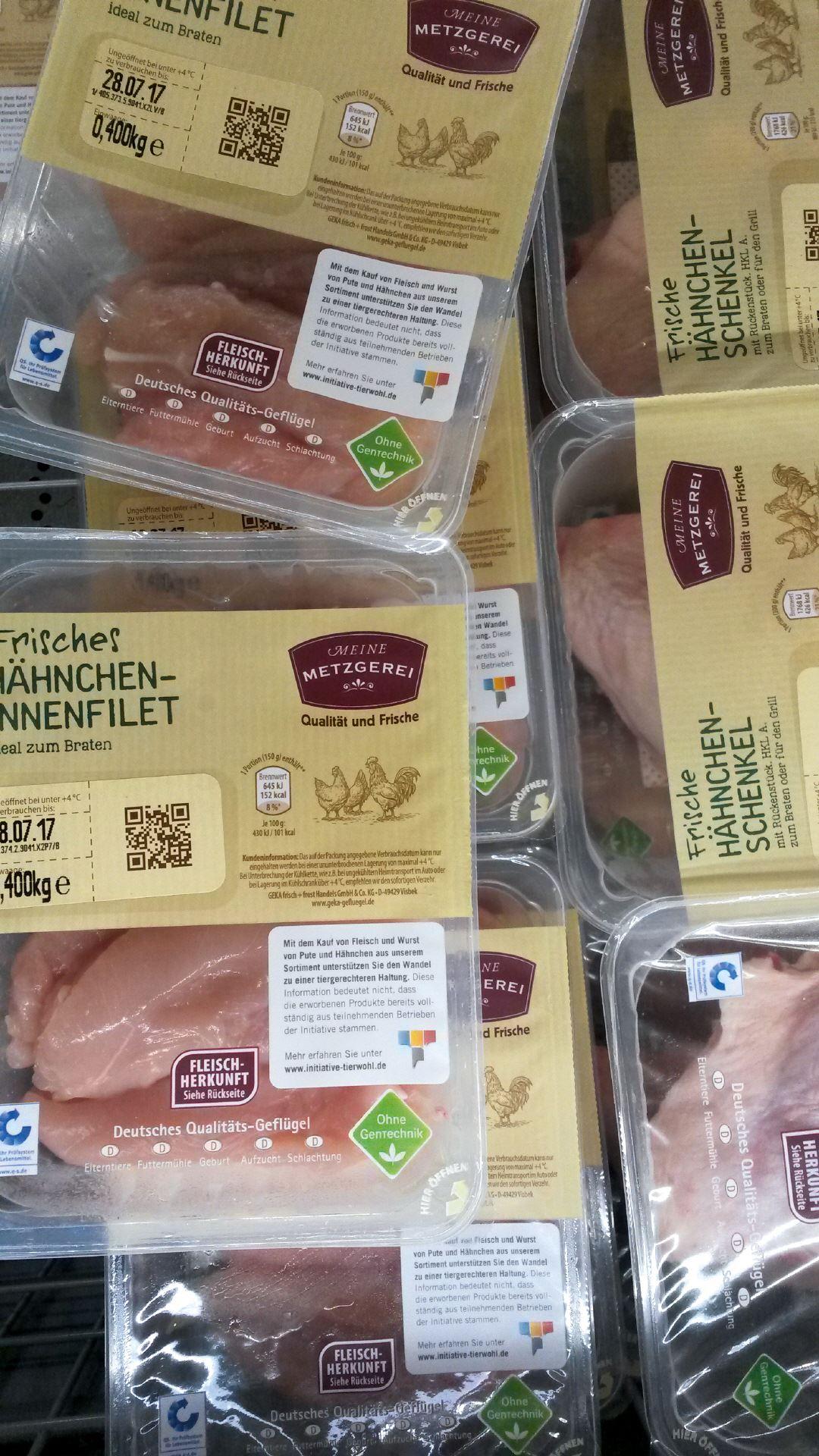 Fleischpackungen der »Initiative Tierwohl«